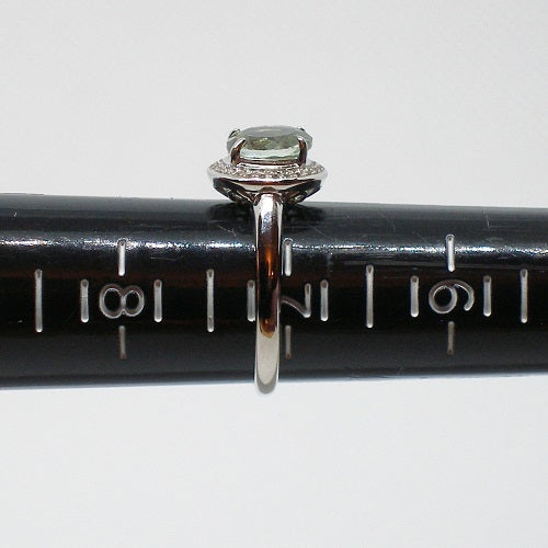 Prasiolite Halo Ring