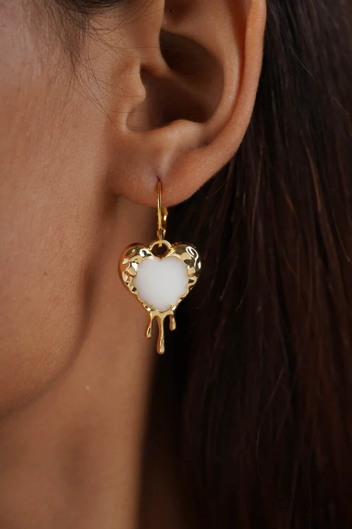 Pure White Melting Golden Heart