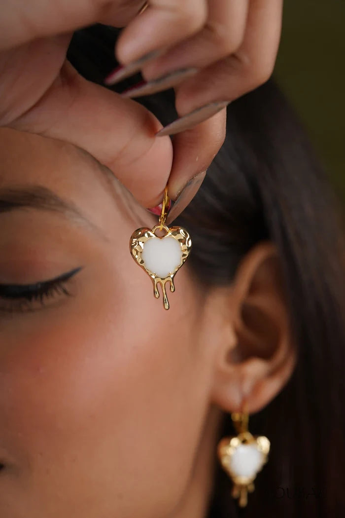 Pure White Melting Golden Heart