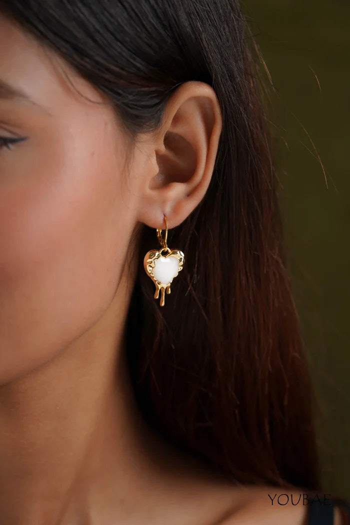 Pure White Melting Golden Heart
