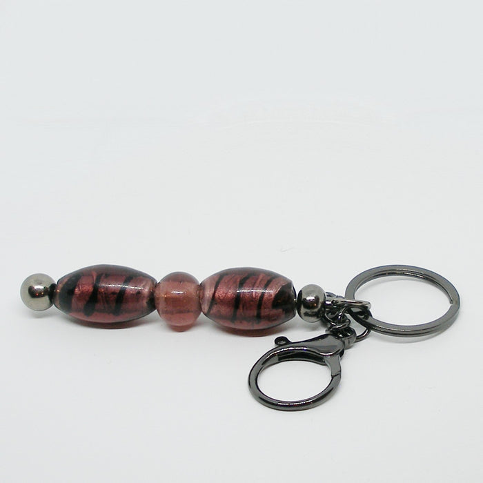 Purple Beaded Keyring