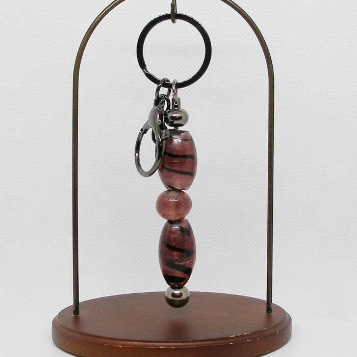 Purple Beaded Keyring