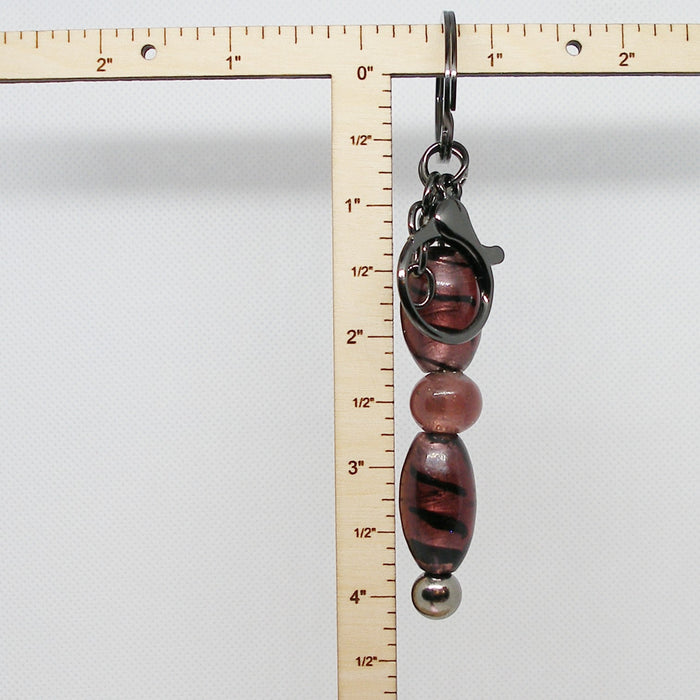 Purple Beaded Keyring