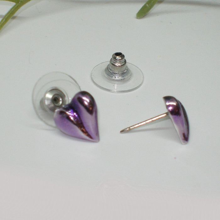 Purple Heart Stud Earrings