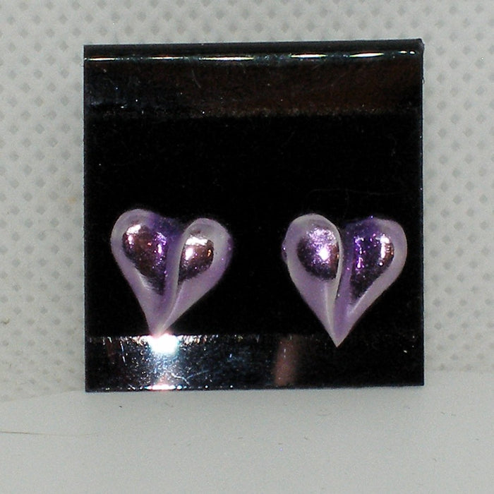 Purple Heart Stud Earrings