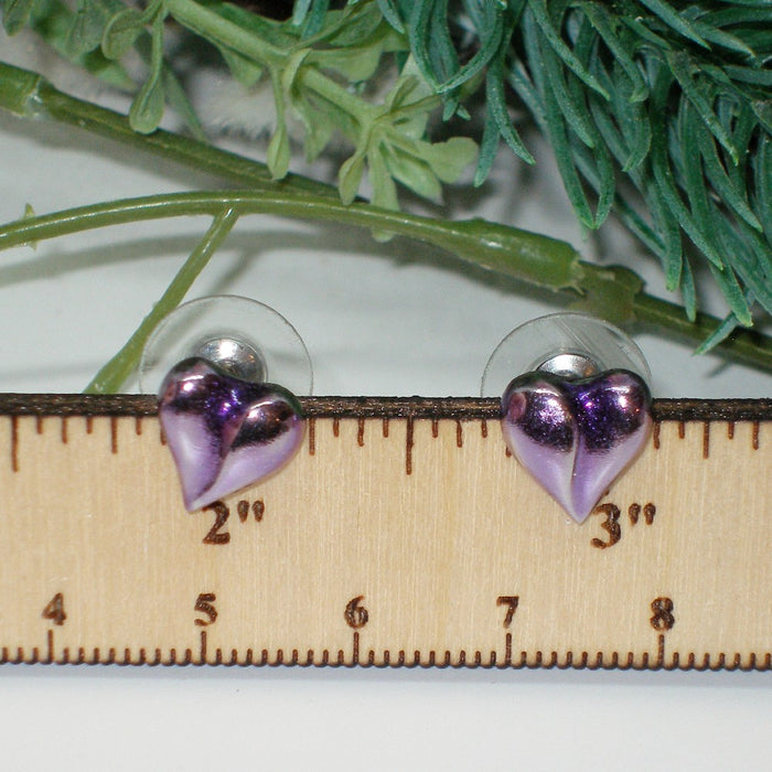 Purple Heart Stud Earrings