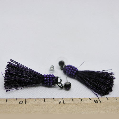 Purple Tassel Earrings