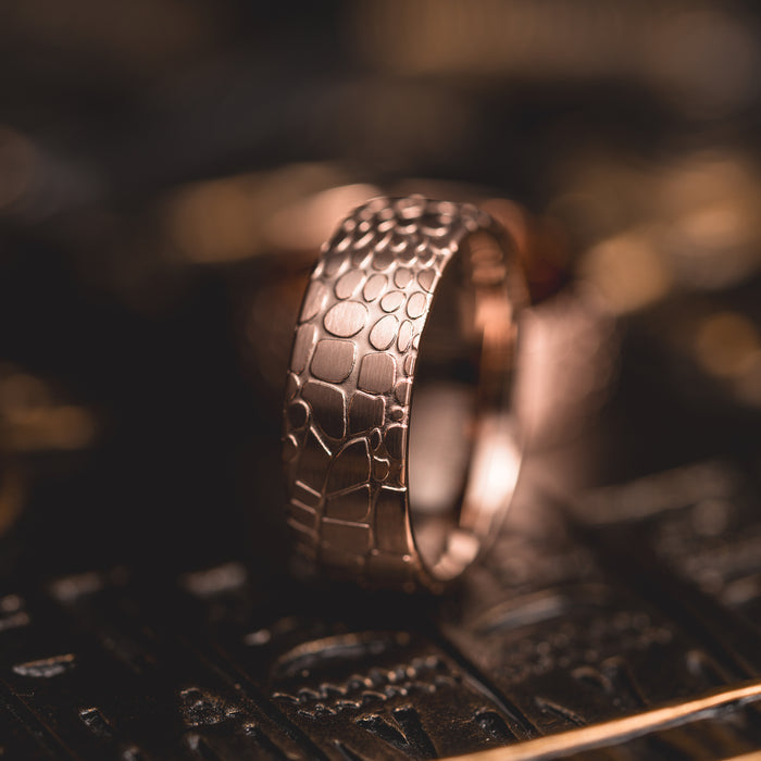 "Quantum Forge" Rose Gold Superconductor Ring- Steel with 18k Plate - 8mm