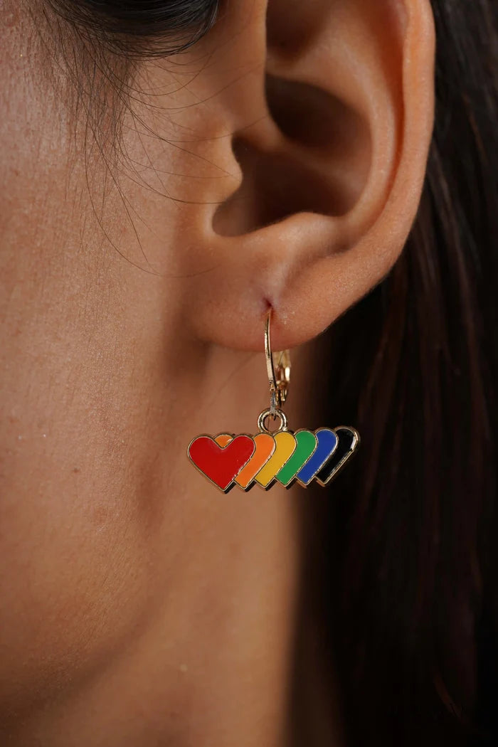 Rainbow Heart Earrings