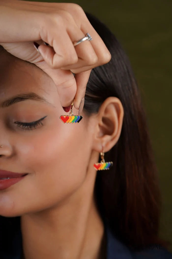 Rainbow Heart Earrings