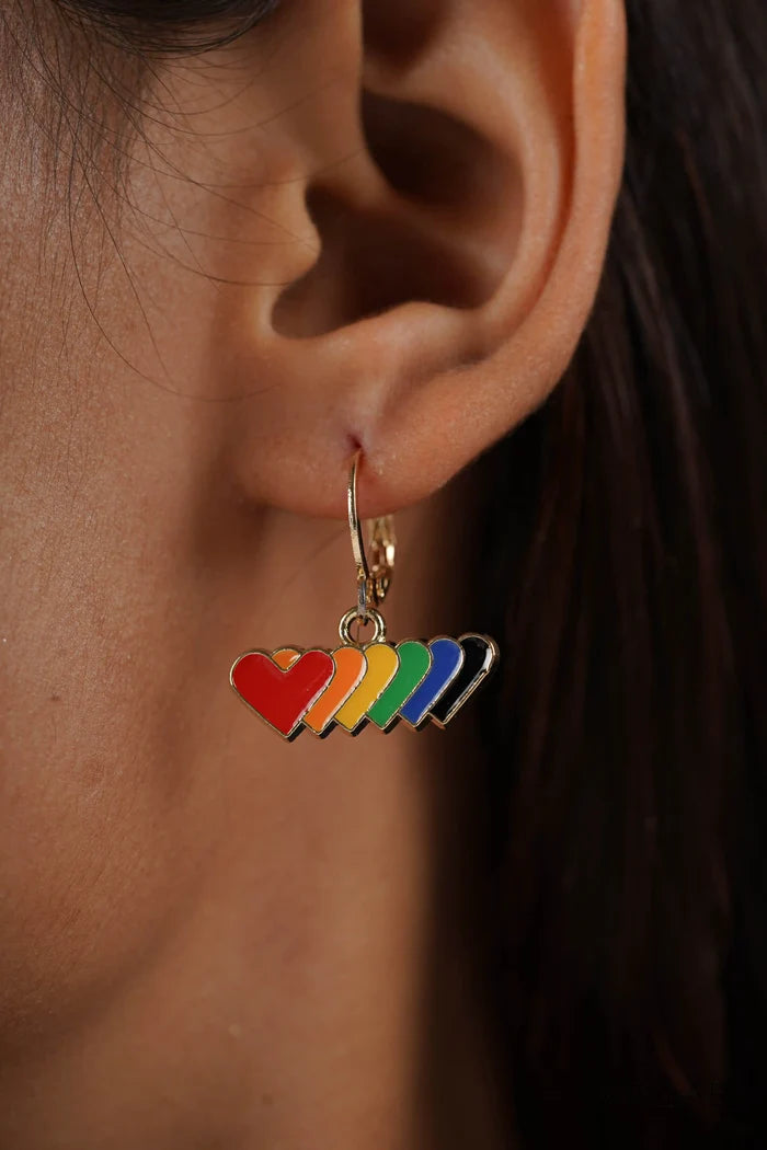 Rainbow Heart Earrings
