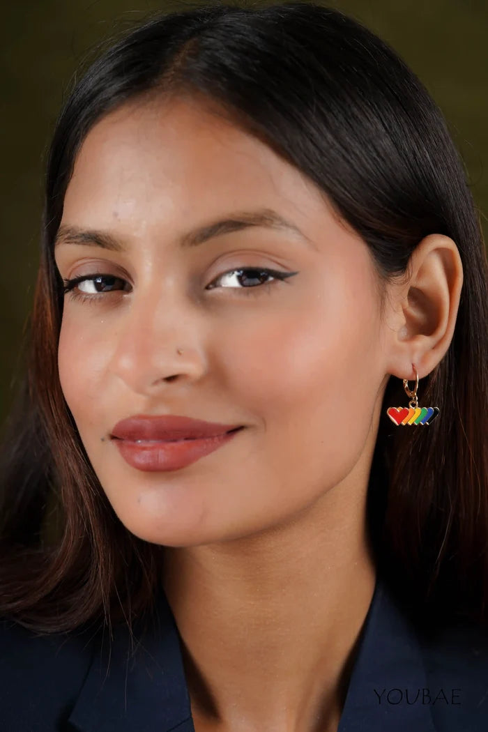Rainbow Heart Earrings