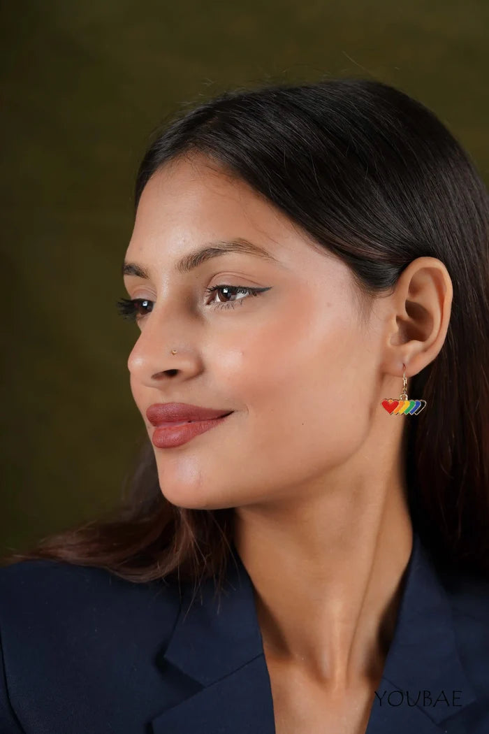 Rainbow Heart Earrings