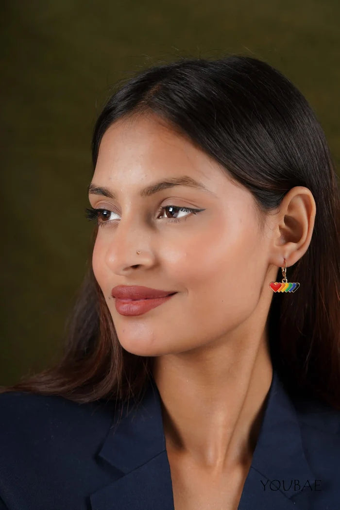 Rainbow Heart Earrings