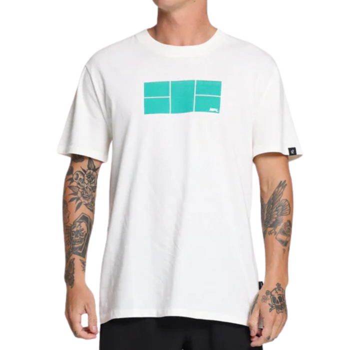 Rallee X NPL Mens Graphic Short Sleeves Mens Tennis Tee - Vintage White