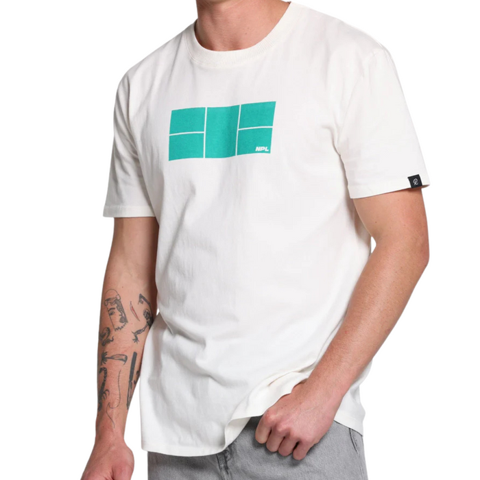 Rallee X NPL Mens Graphic Short Sleeves Mens Tennis Tee - Vintage White