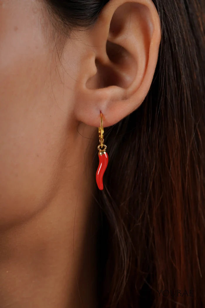 Red Chilly Drop Earrings