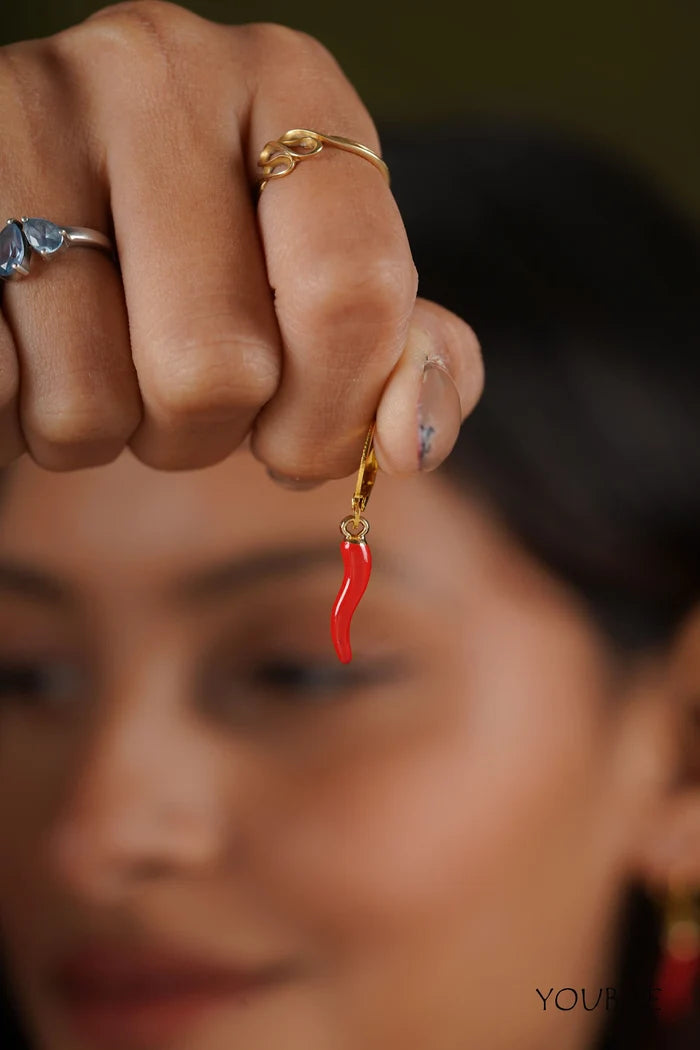 Red Chilly Drop Earrings