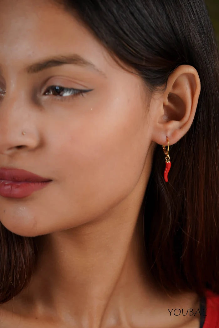 Red Chilly Drop Earrings