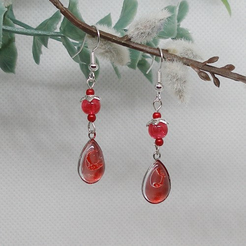 Red Drop Earrings