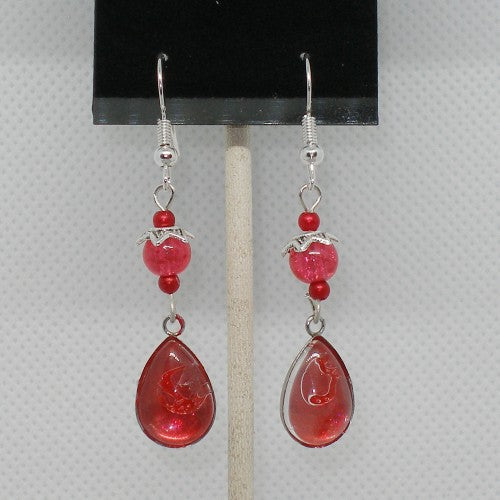 Red Drop Earrings