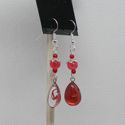 Red Drop Earrings