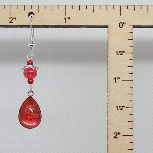 Red Drop Earrings