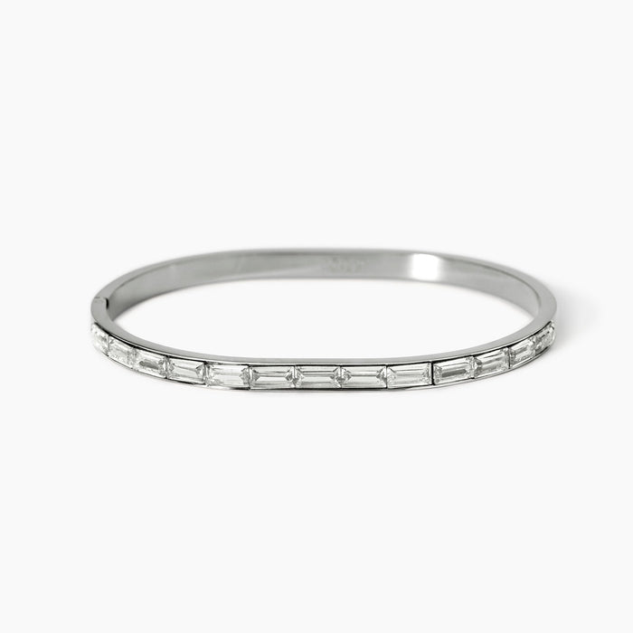 Bracciale rigido in acciaio e zirconi