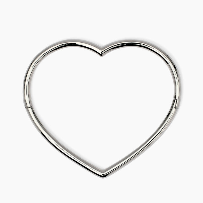 Bracciale rigido a cuore in acciaio