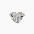 Anello tubogas con cuore effetto martellato