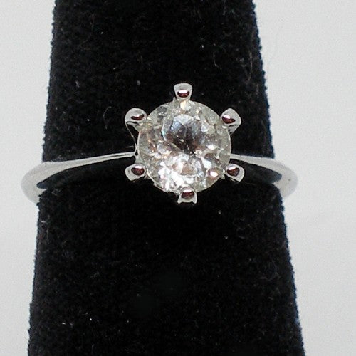 Rock Crystal Quartz Solitaire Ring