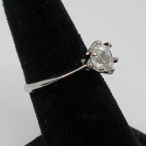 Rock Crystal Quartz Solitaire Ring