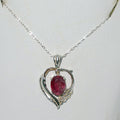 Ruby Heart Pendant Necklace