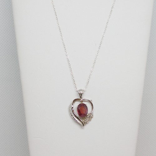 Ruby Heart Pendant Necklace