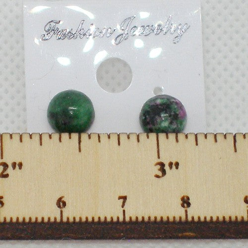 Ruby in Zoisite Stud Earrings - Metal Free