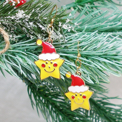 Santa Star Dangle Earrings