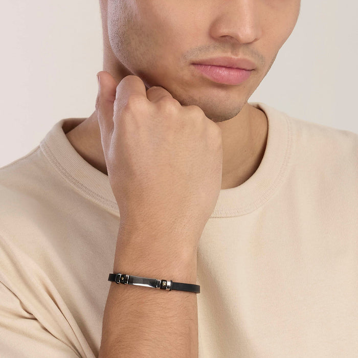 Bracciale in silicone e piastra centrale