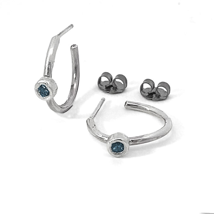 Small Open Hoops London Topaz
