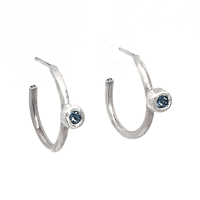 Small Open Hoops London Topaz