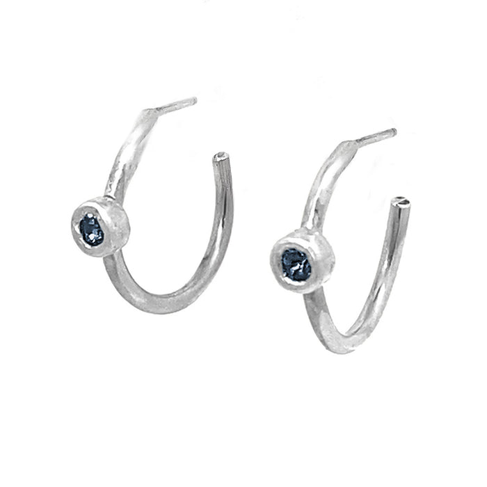 Small Open Hoops London Topaz