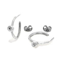 Small Open Hoops White Topaz