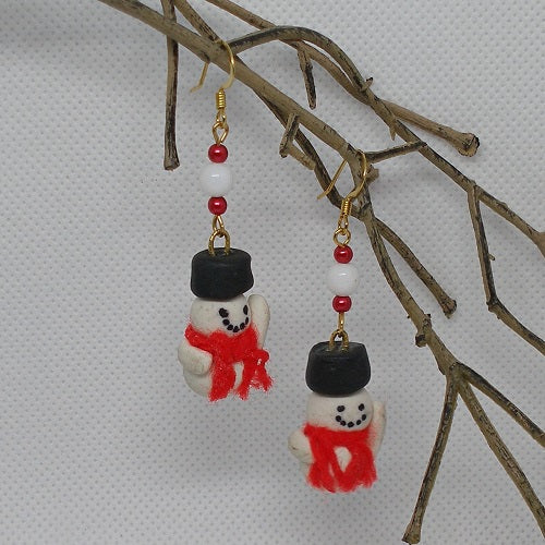 Snowman Dangle Earrings