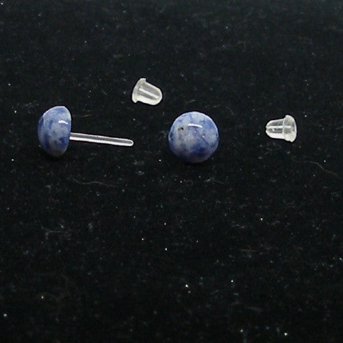 Sodalite Stud Earrings - Metal Free