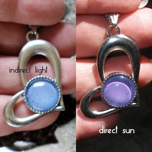 Solar Polish Heart Pendant Necklace