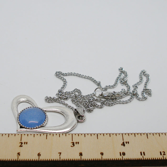 Solar Polish Heart Pendant Necklace
