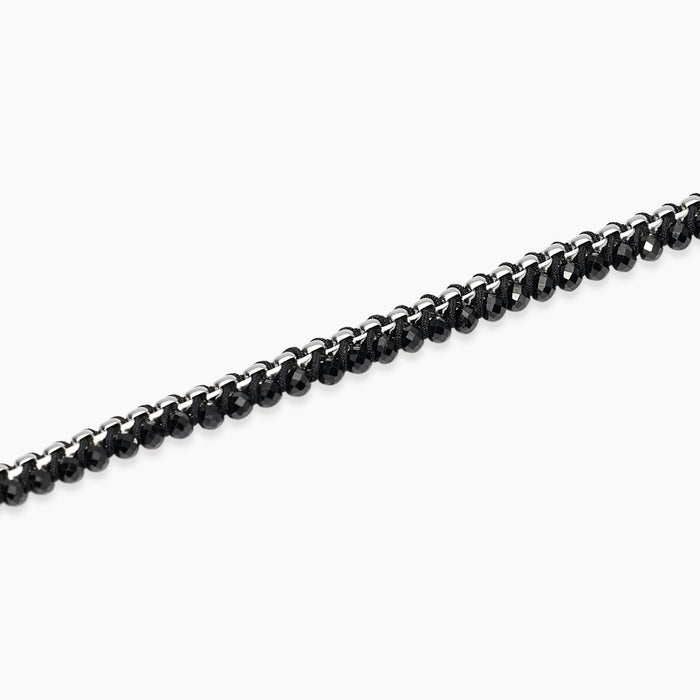 Bracciale in acciaio con nylon e spinello nero
