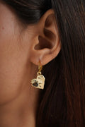 Statement Golden Textured Heart Earrings