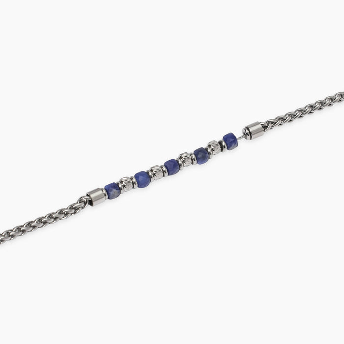 Bracciale uomo in acciaio e sodalite blu
