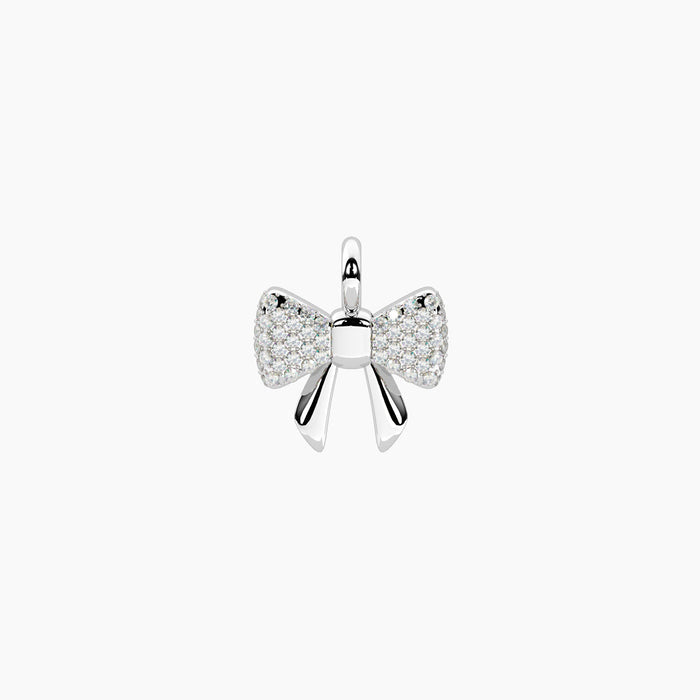 Steel and crystal bow charm FIOCCO