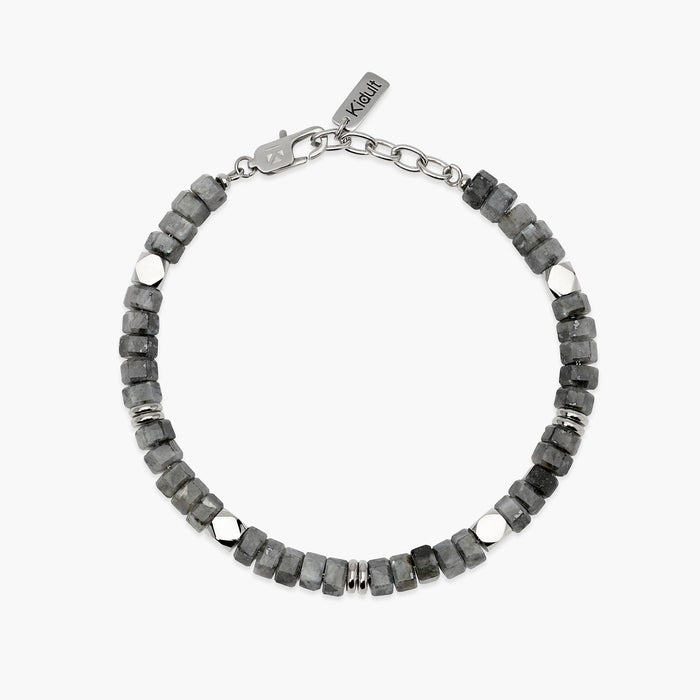 Bracciale in acciaio e labradorite
